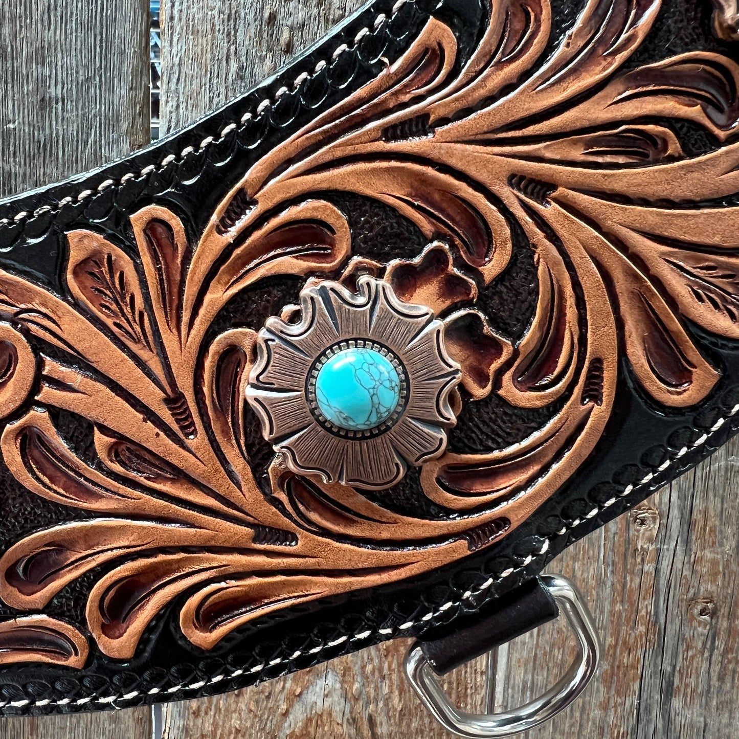 Floral Tripping Copper Turquoise Collar #TRIP4