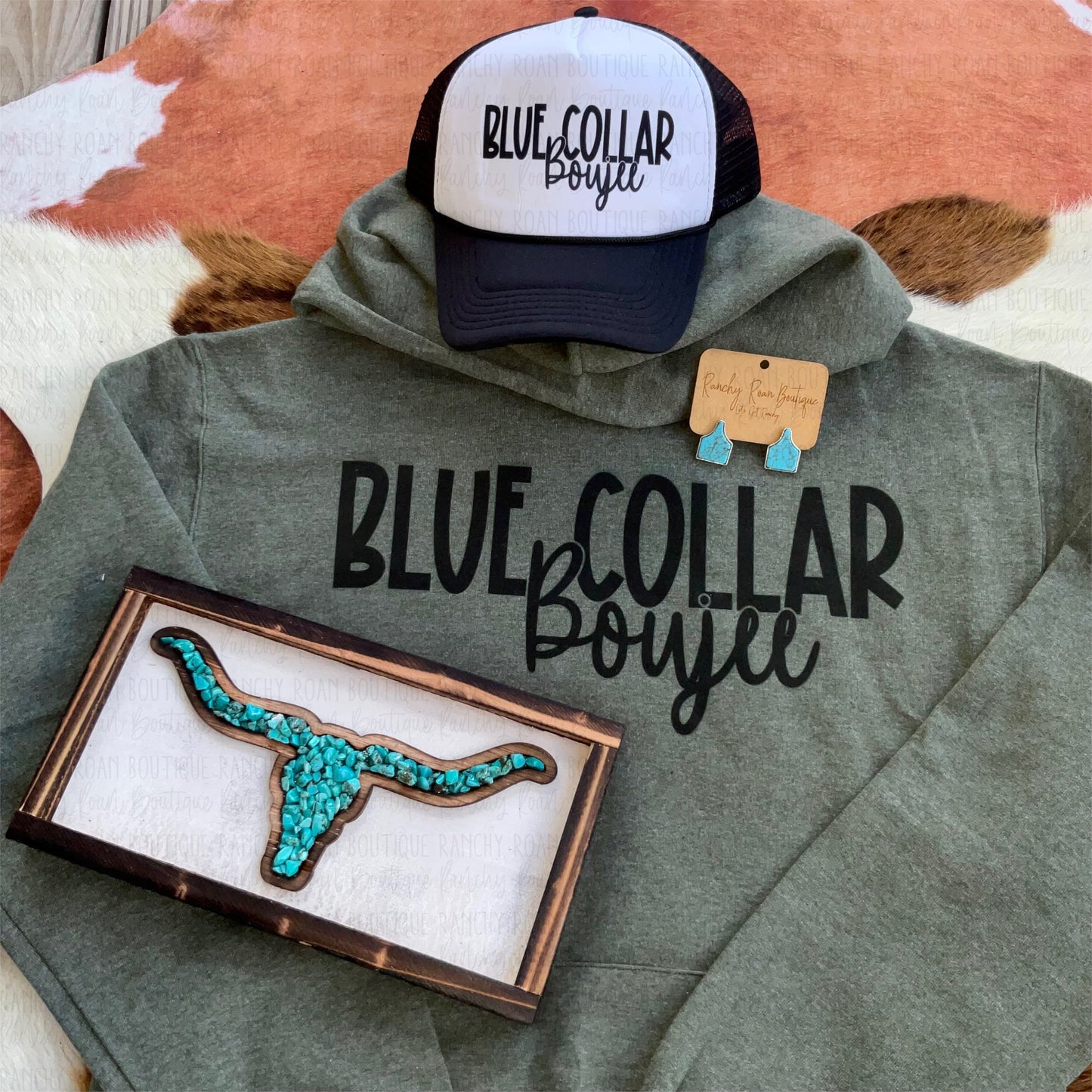 Blue Collar Boujee Western Trucker Hat