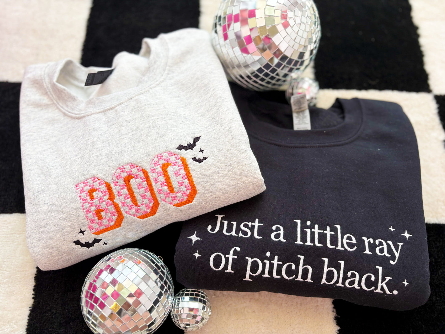 Pitch Black Embroidered Crewneck *MADE TO ORDER 10-15 BIZ DAYS*