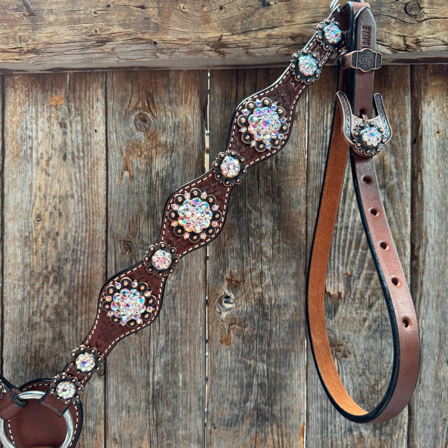 Medium Oil Basketweave AB Browband/One Ear Tack Set #BBBC672