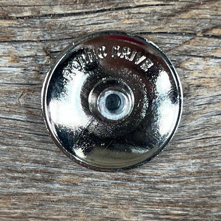 Antique Silver Blue Geometric Concho 1.5" W236L