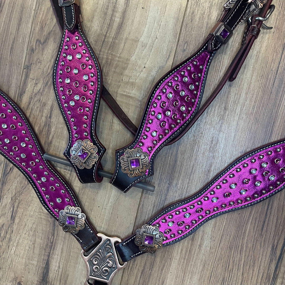 Made to Order Western Tack Set - Magenta with Browband Headstall (BHT018)