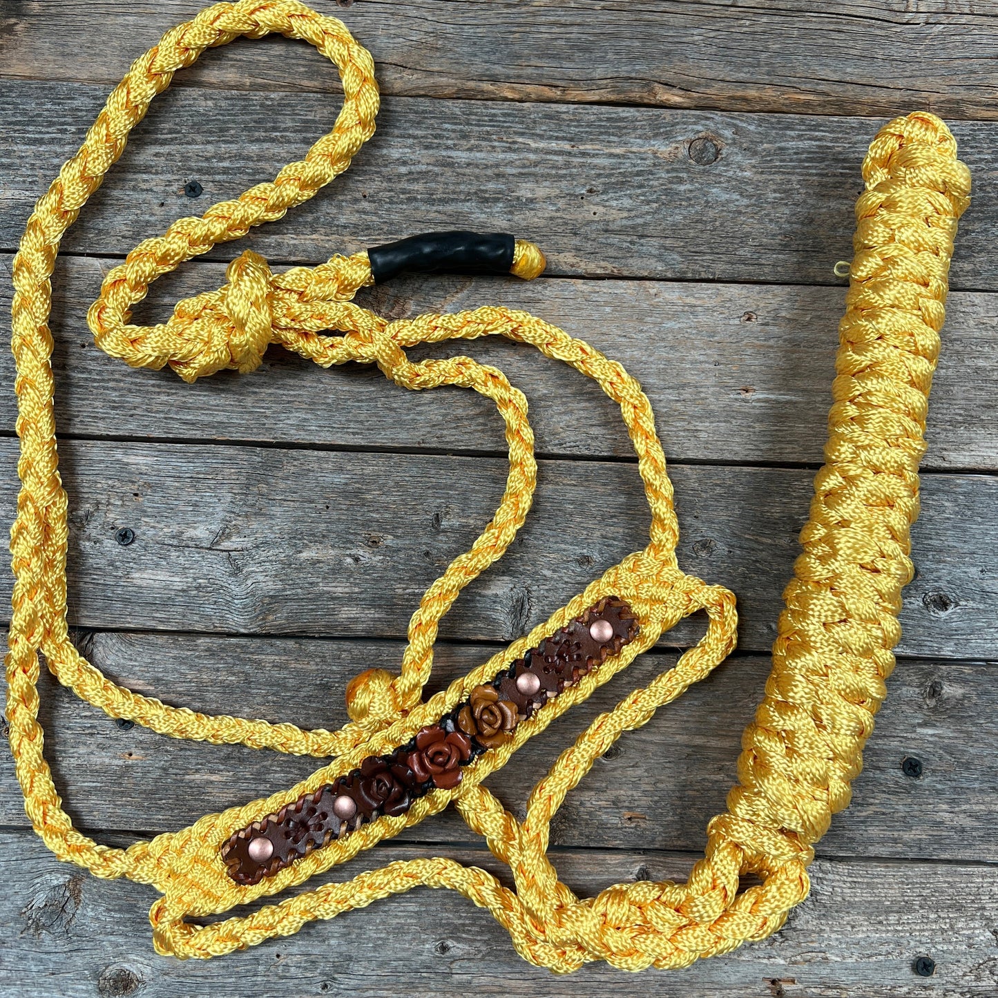 Yellow Mule Tape Rose Halter