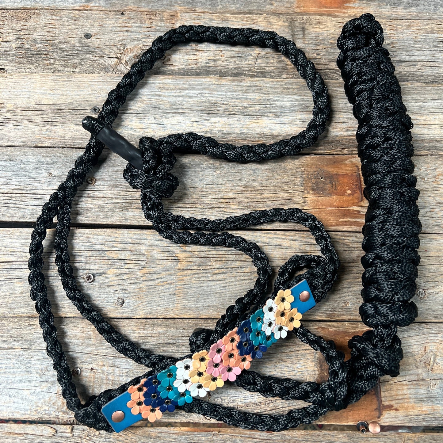 Black Mule Tape Triple Flower Halter