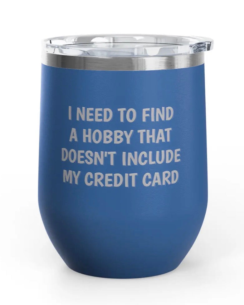 Wine Tumblers - 12 oz. - Credit Card - Engraved