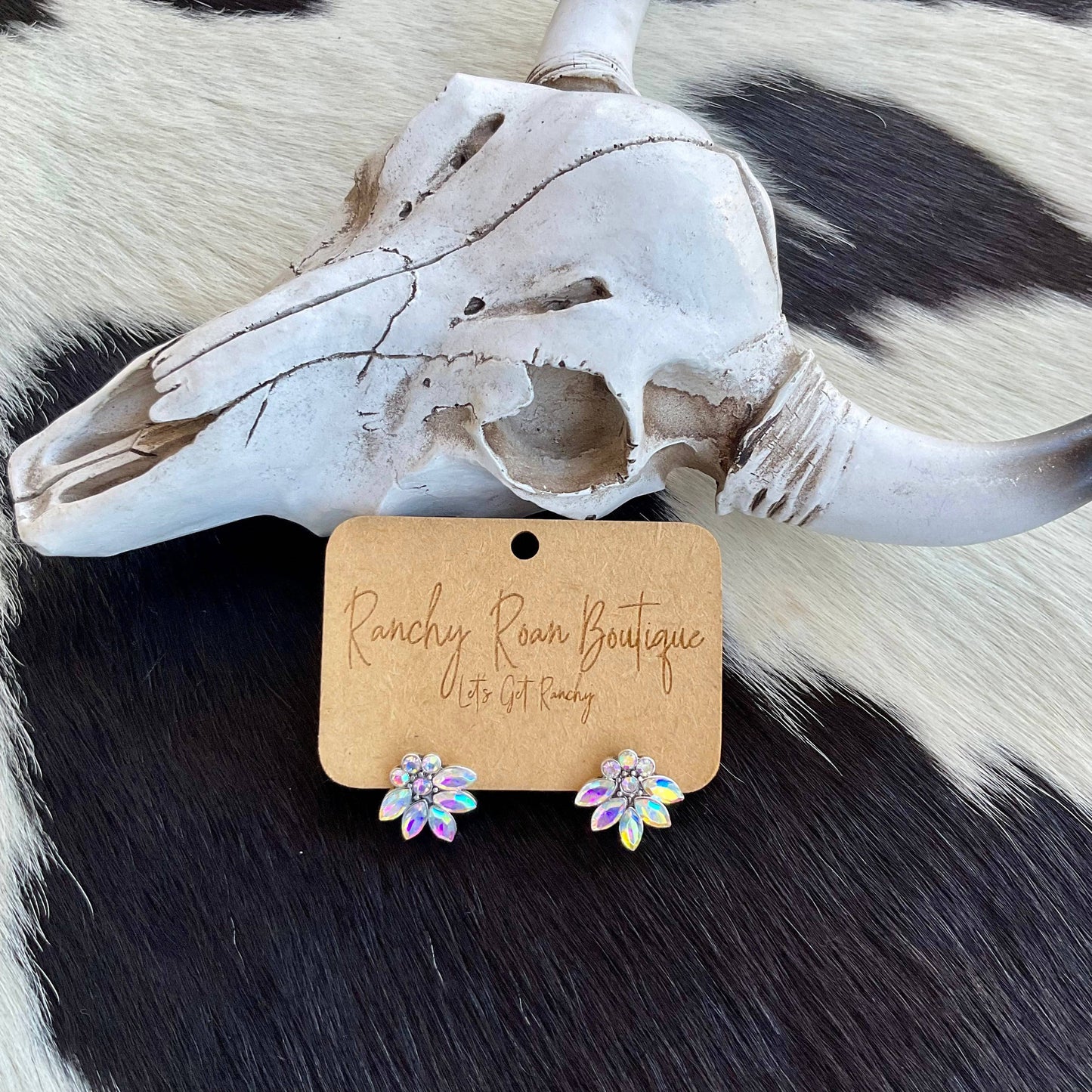 Western Boujee Style Stone Stud Earrings