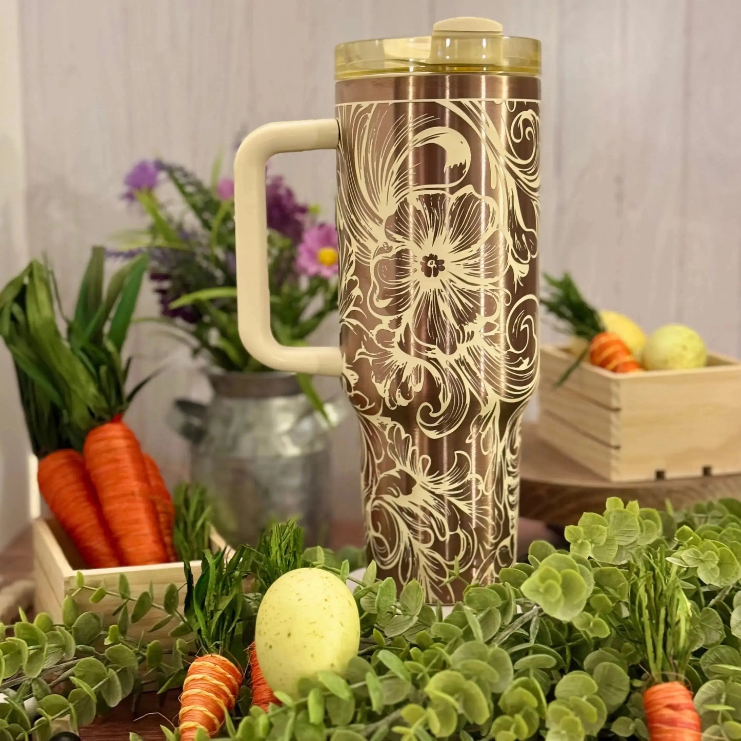 Inverted Western Tooled Leather Tumbler | 20oz