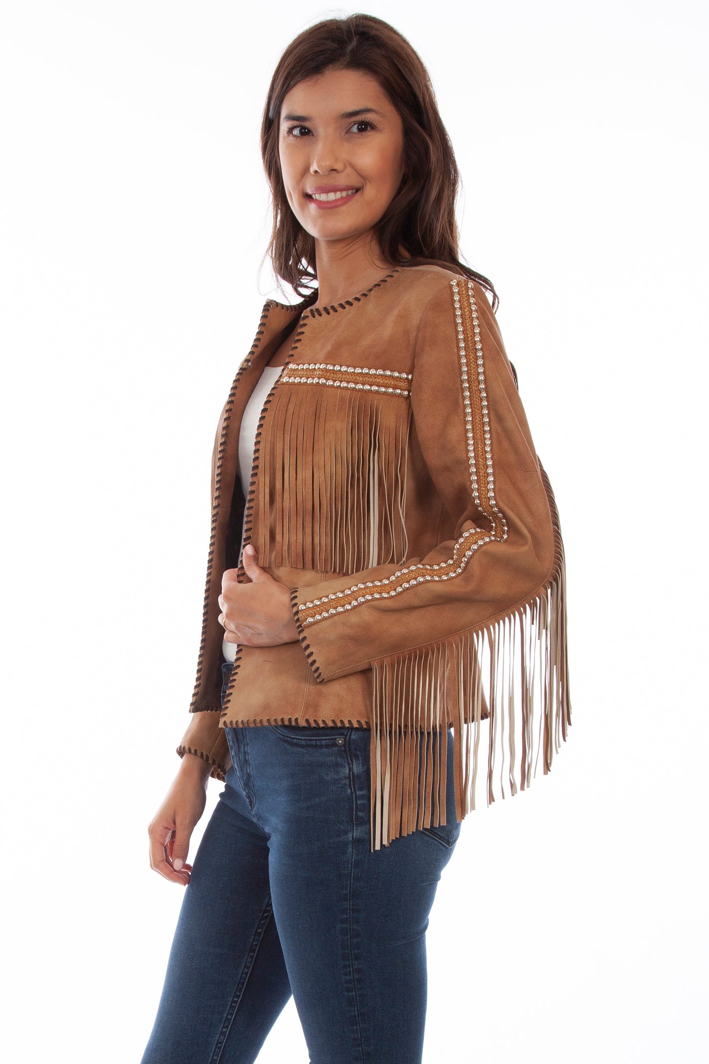 Fringe/studded Jacket - L1056