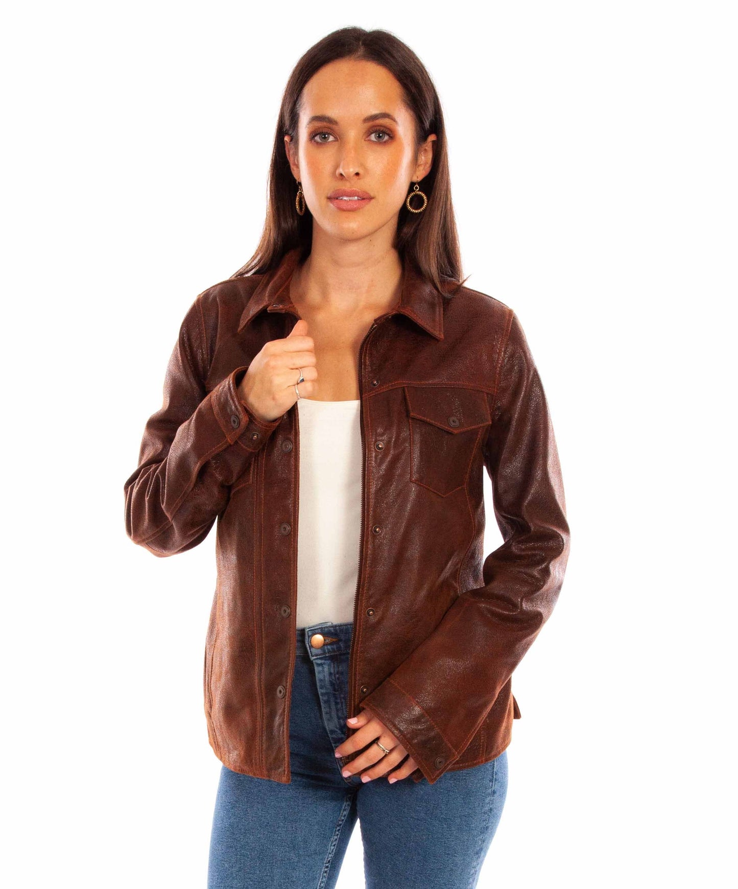 Ladies Zip/snap Front Jacket - L1104