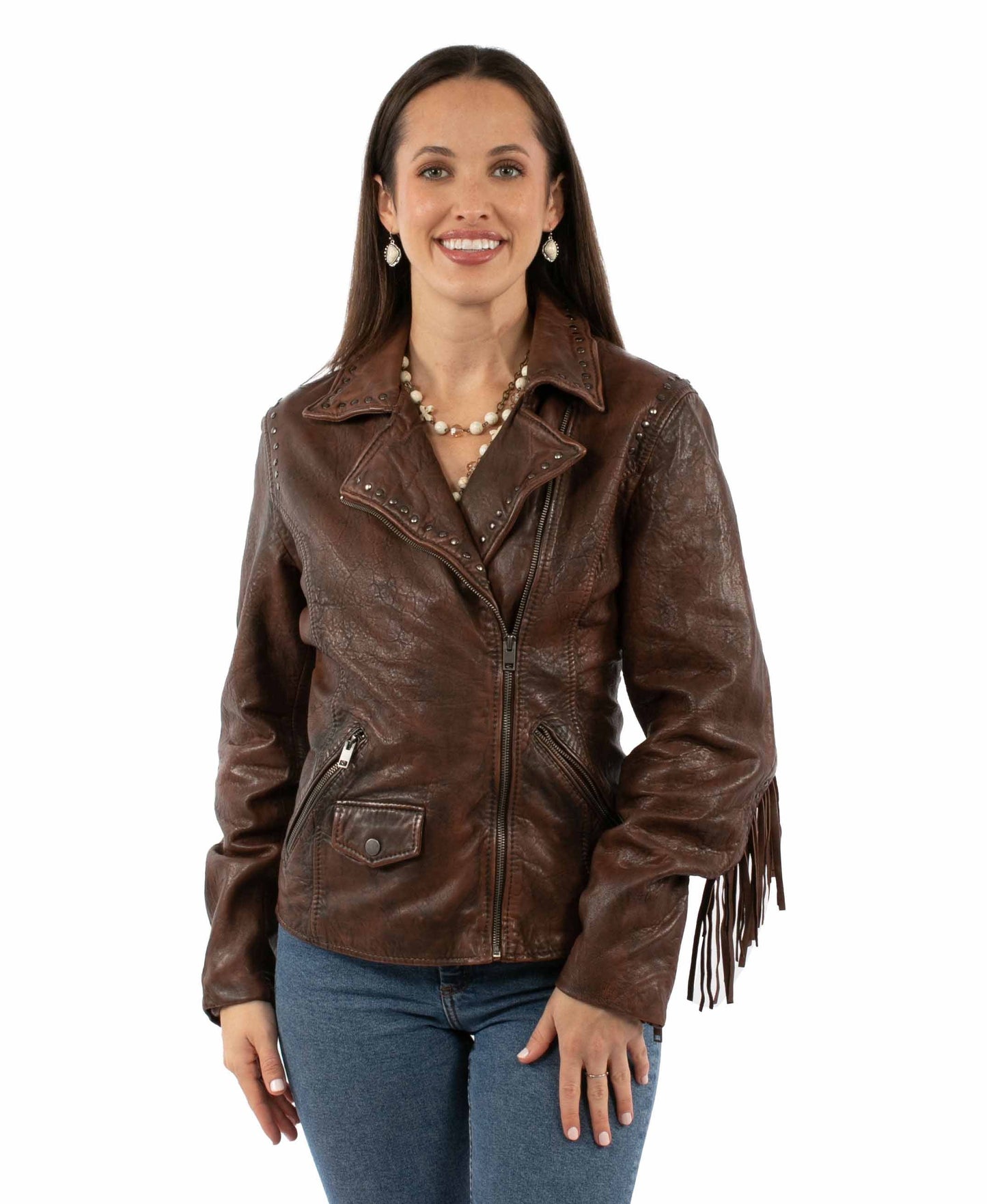 Ladies Studded Fringe Jacket - L1162