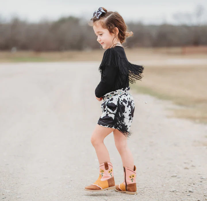 Shea Baby Black Fringe Top