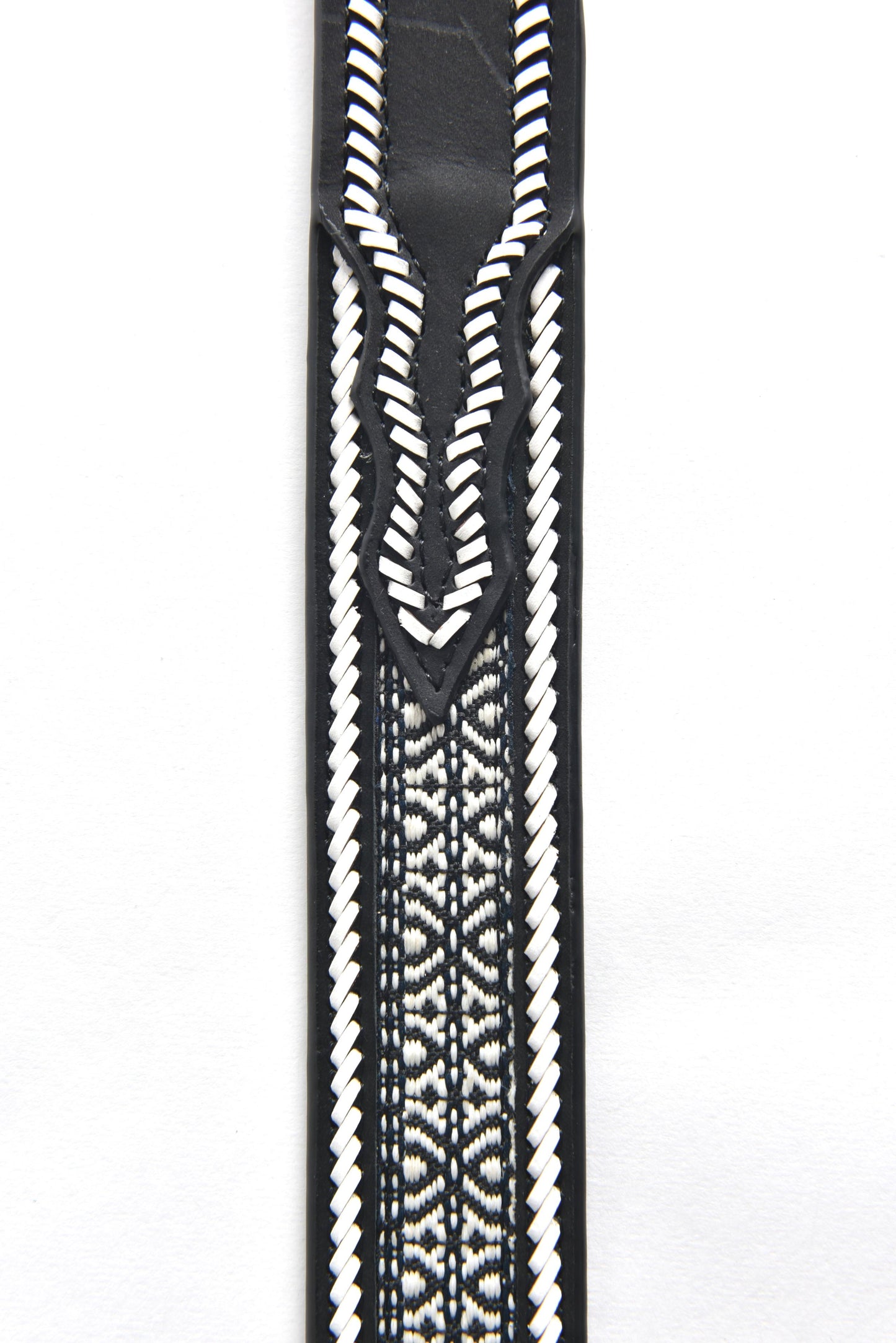 Mens Genuine Leather 3D Hand Stitched Belt - Black