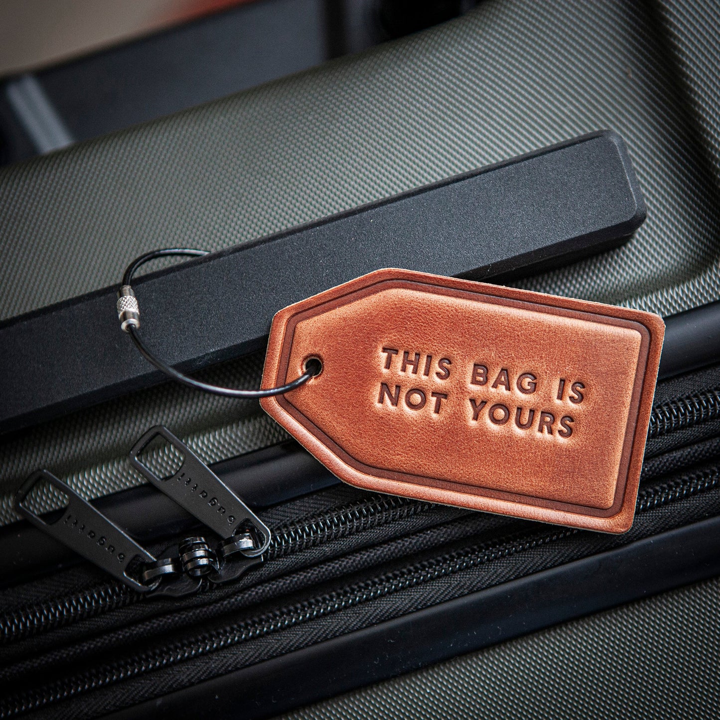 This Bag Is Not Yours Leather Luggage Tag