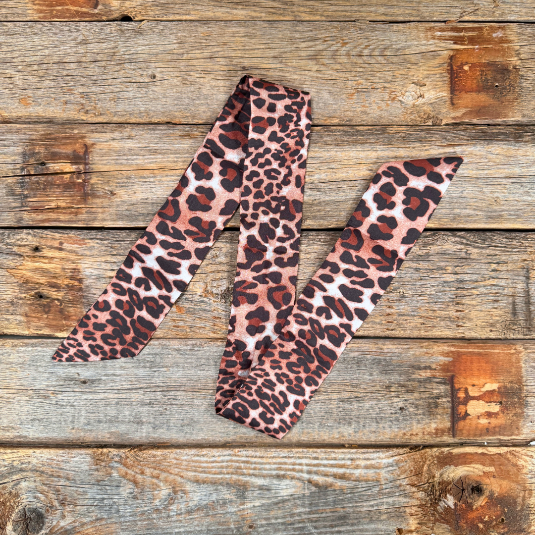 Tan and Brown Western Skinny Mini Wild Rag Scarf / Cowgirl Necktie #TW114