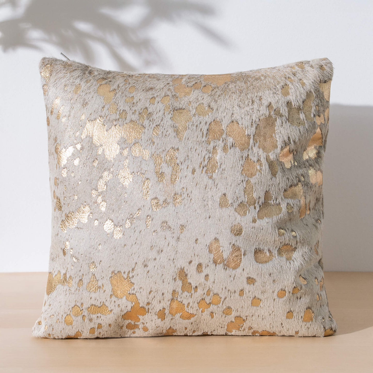 Metallic Gold Cowhide Pillow