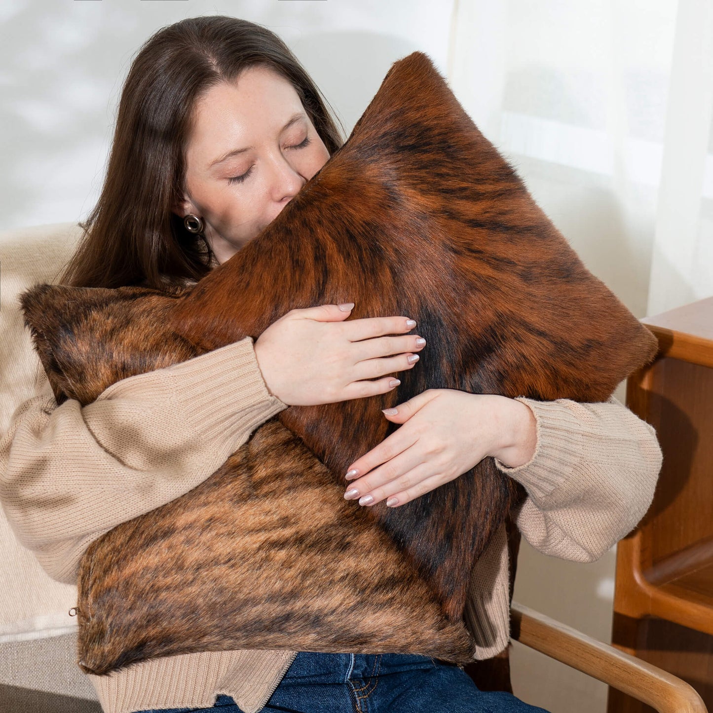 Brindle Cowhide Pillow