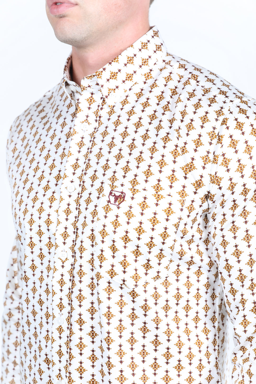 Mens Satin Cotton/Spandex Modern Fit Long Sleeve Shirt