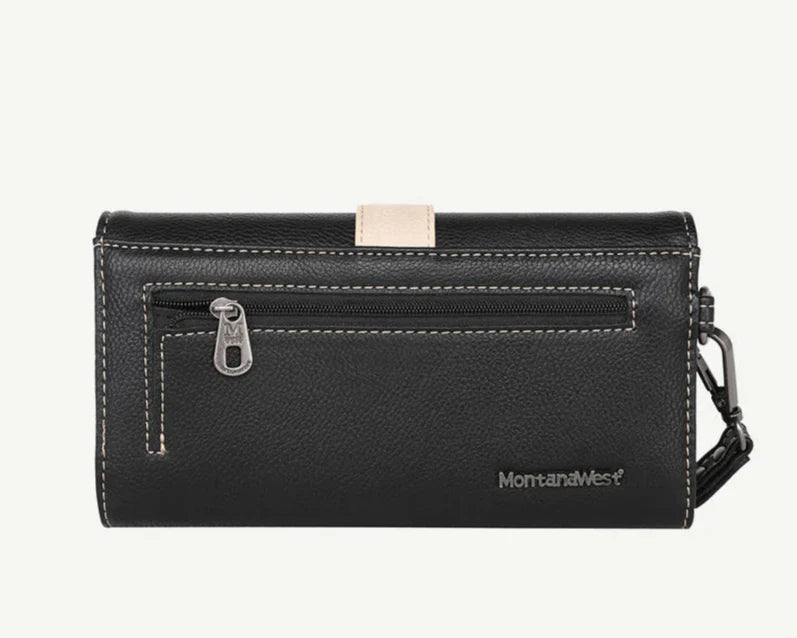 Montana West Cut-Out Floral Buckle Wallet/Wristlet