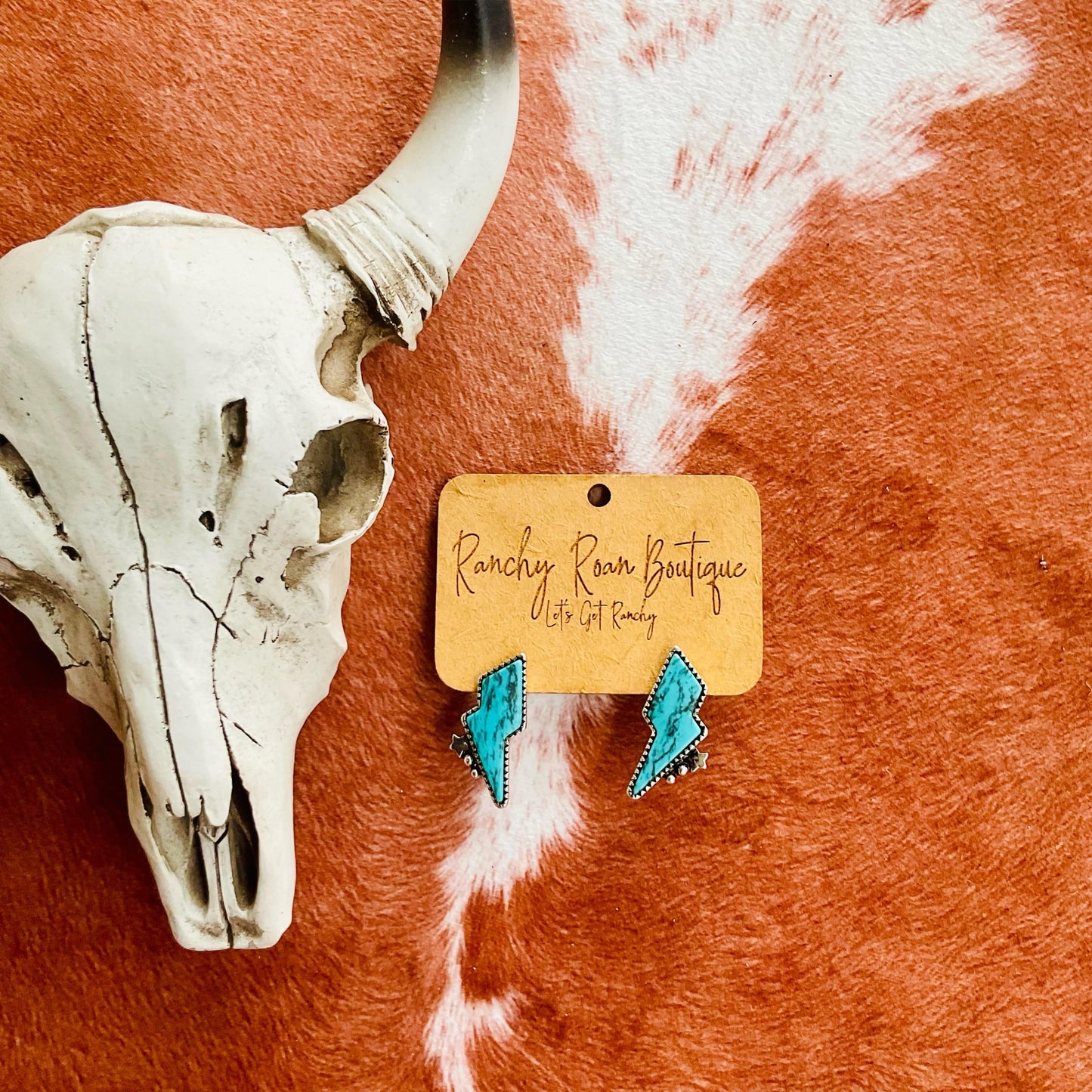 Neon Lightning Bolt Western Earrings