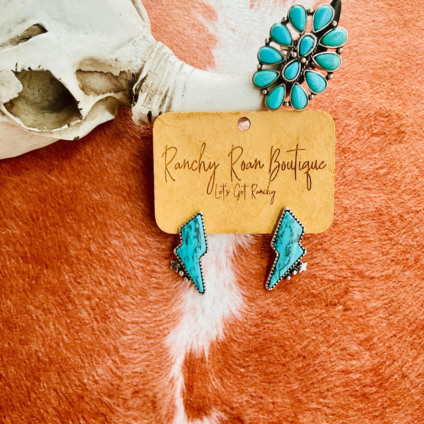 Neon Lightning Bolt Western Earrings