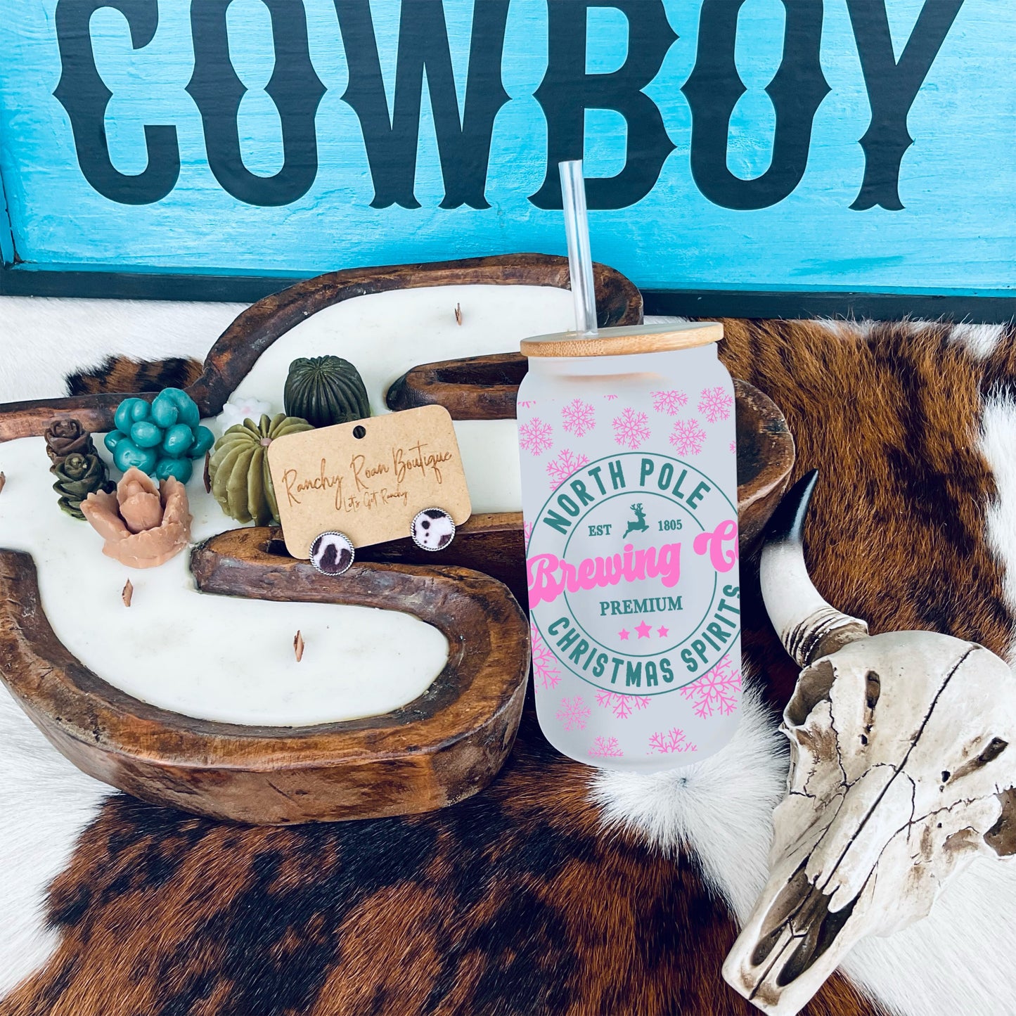 North Pole Brewing Co. Frosted Glass Western Tumbler