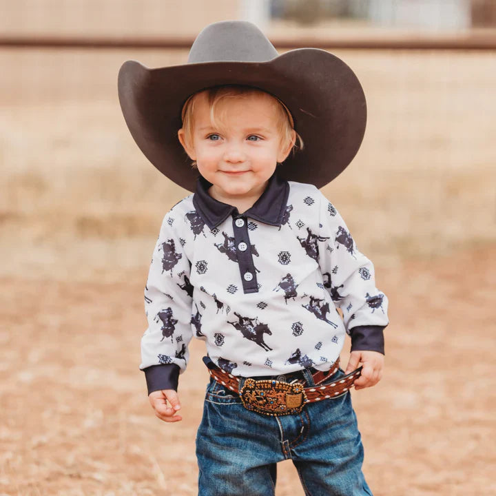 Shea Baby Roughstock Longsleeve Polo Onesie