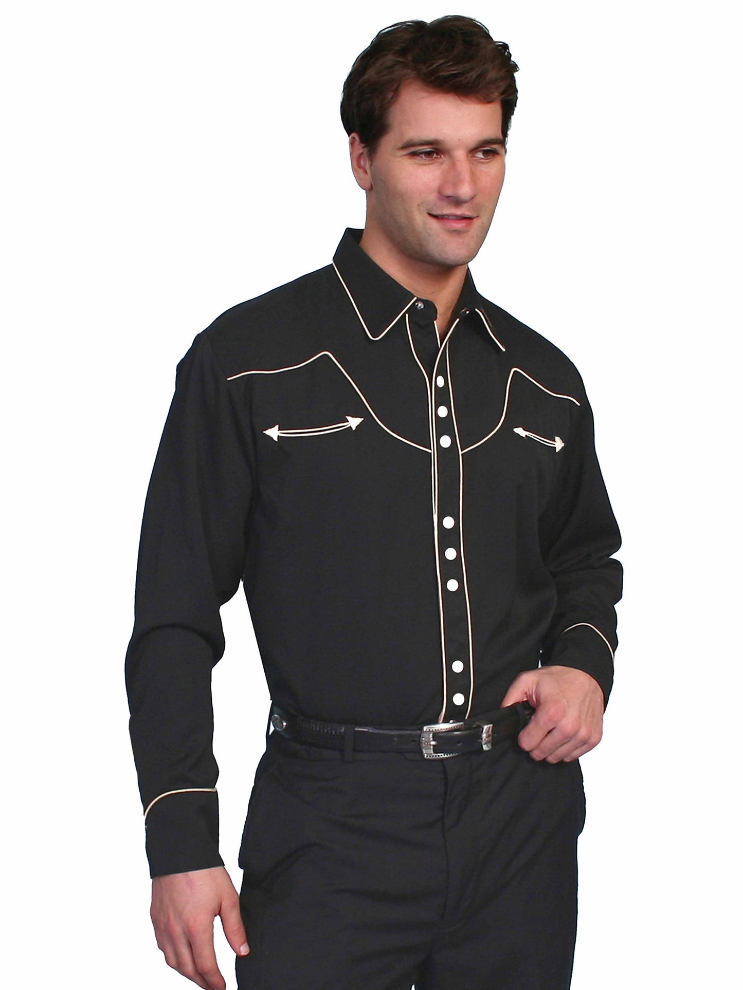 Solid W/cont. Piping Shirt - P-620