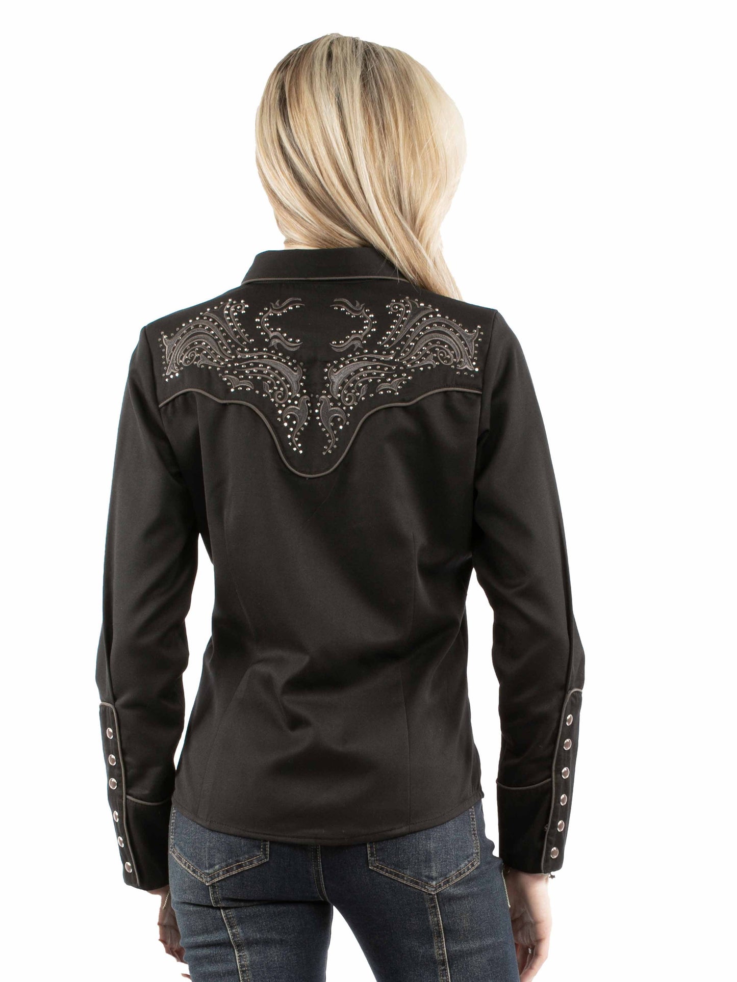 Emb Blouse W/heat Transfer Design - PL-918