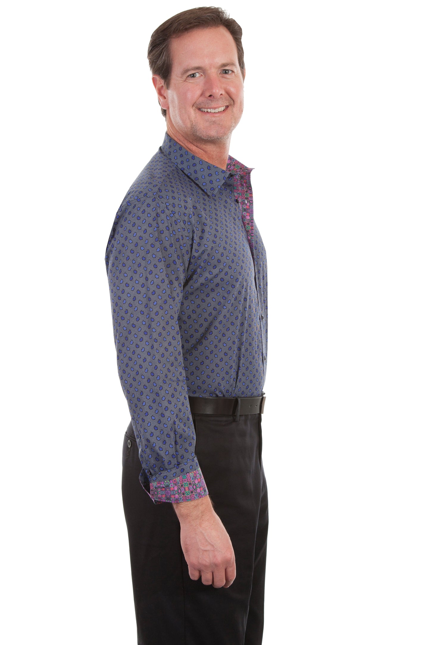 Top Shelf "blue Paisley" Shirt - PS-210