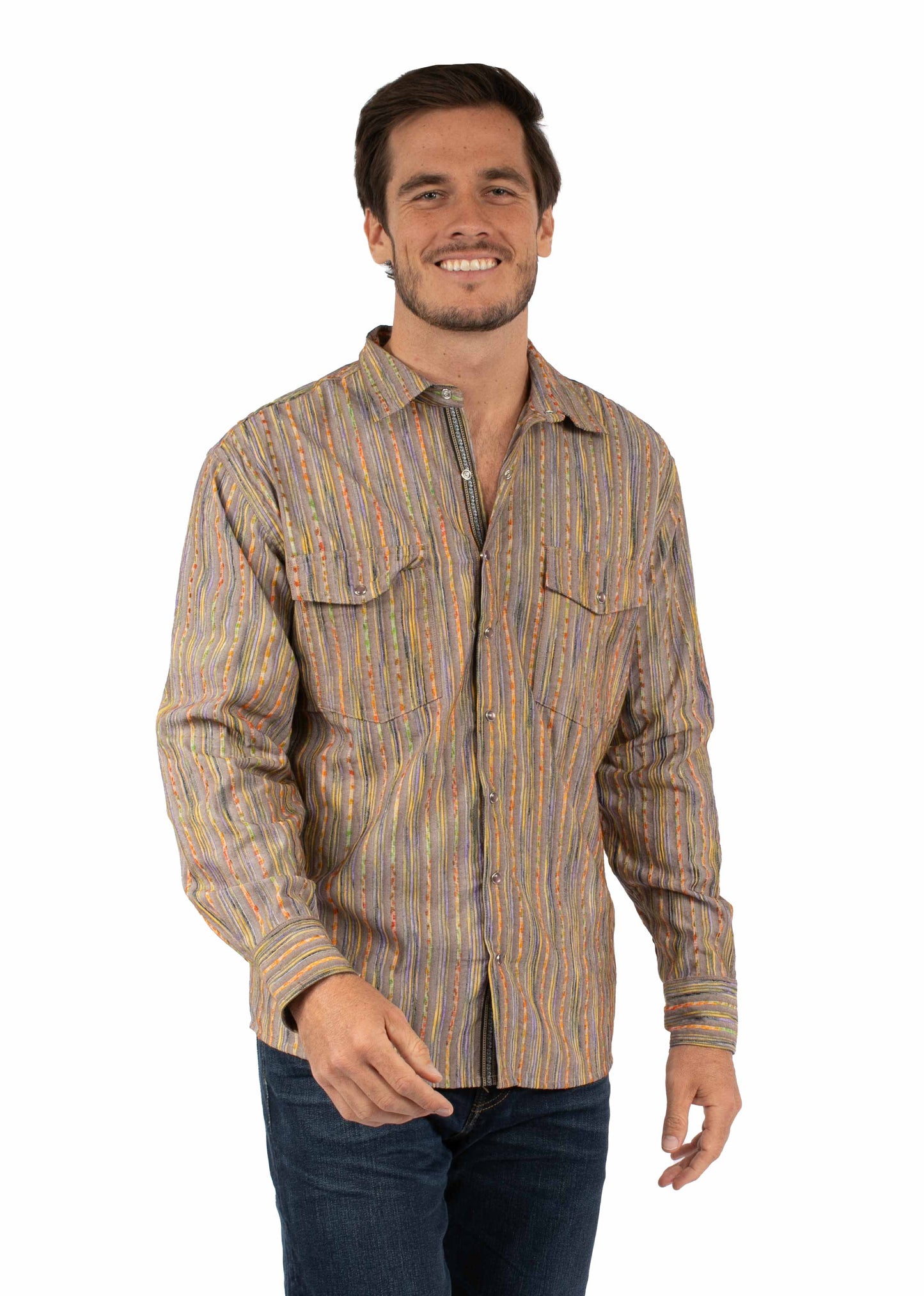Multi Color Dobby Stripe - PS-372