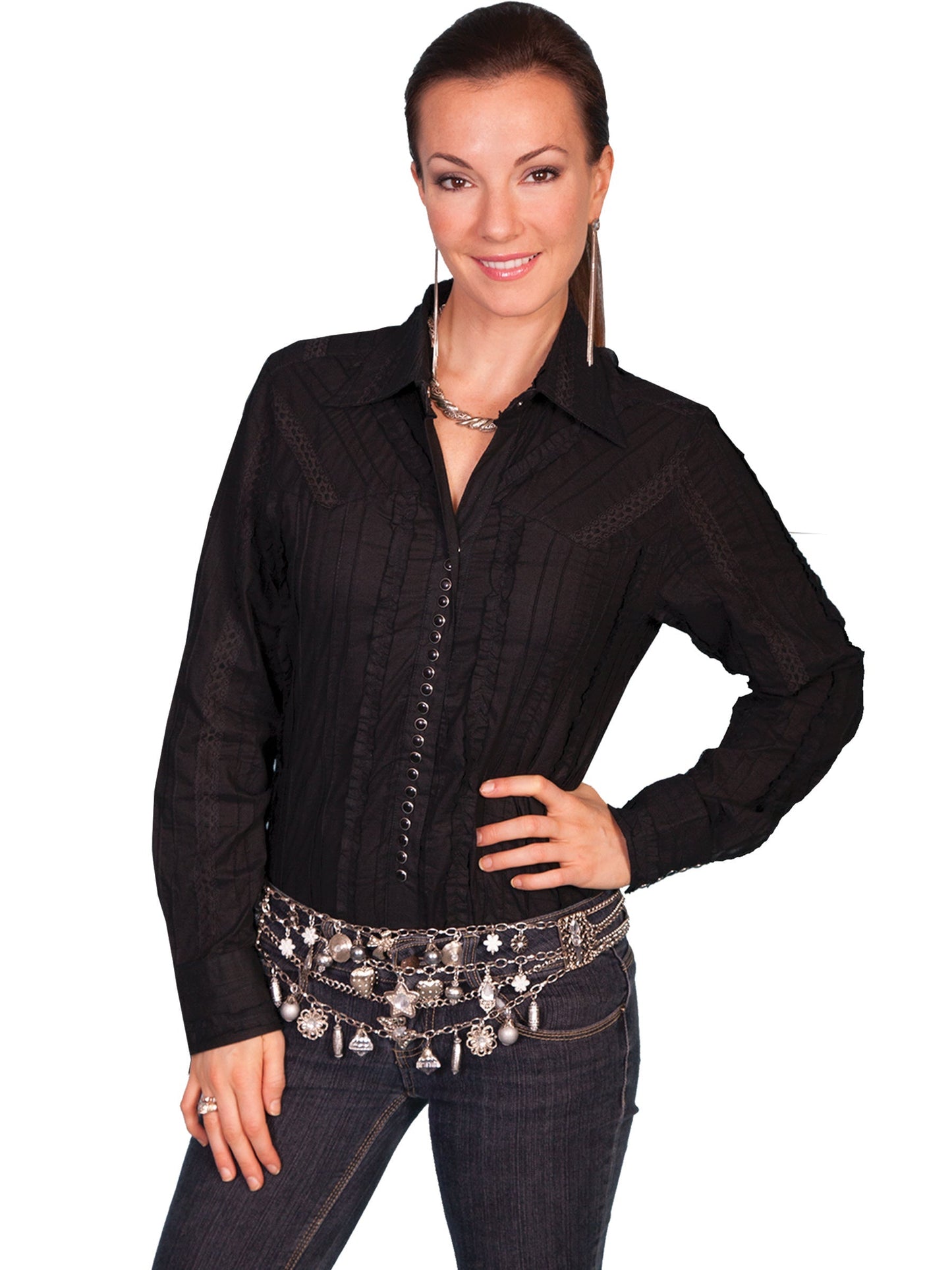 Lace Stripe Blouse - PSL-012