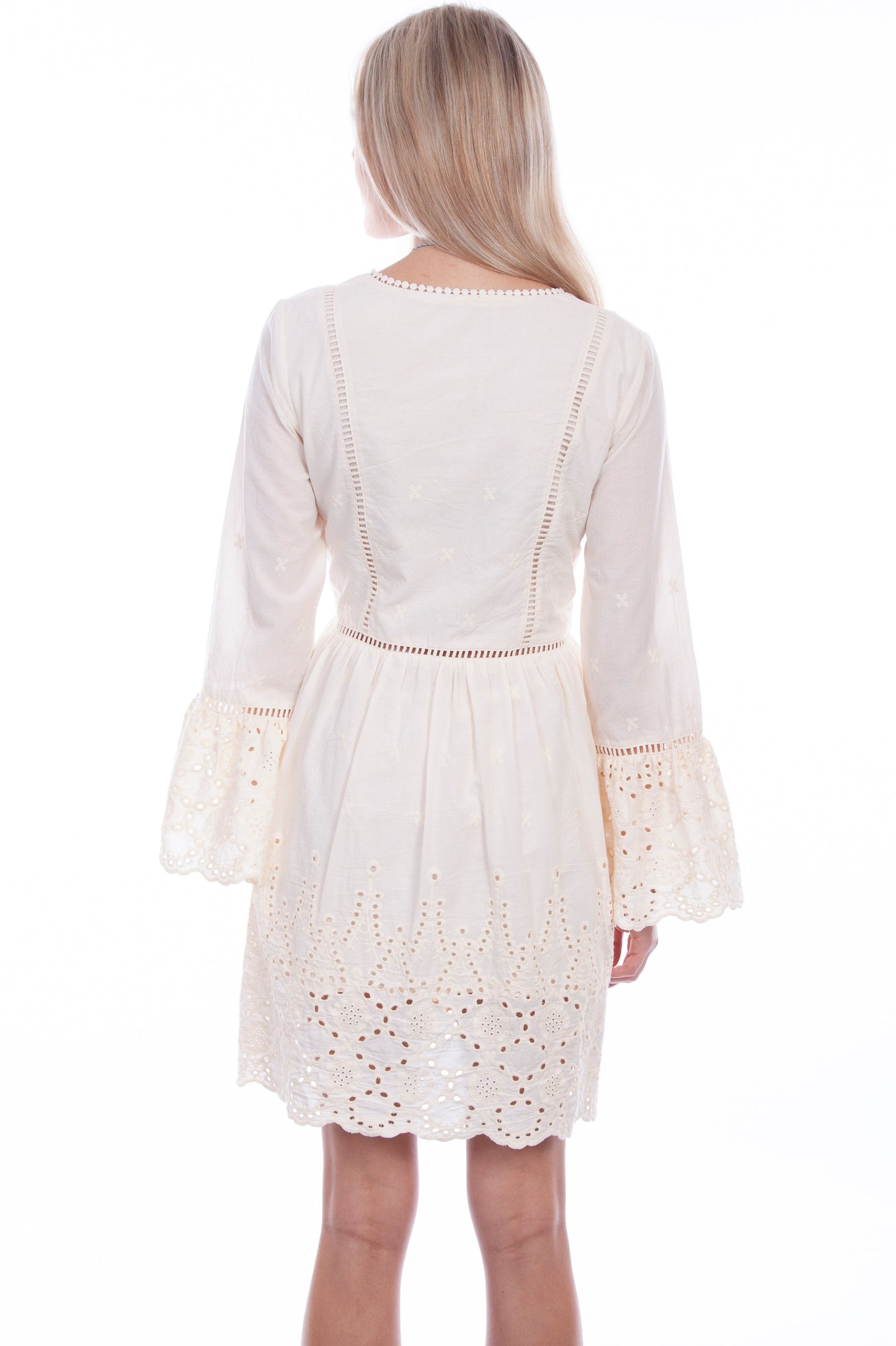 Dress With Ruffle Sleeve Eyelet Fab - PSL-264