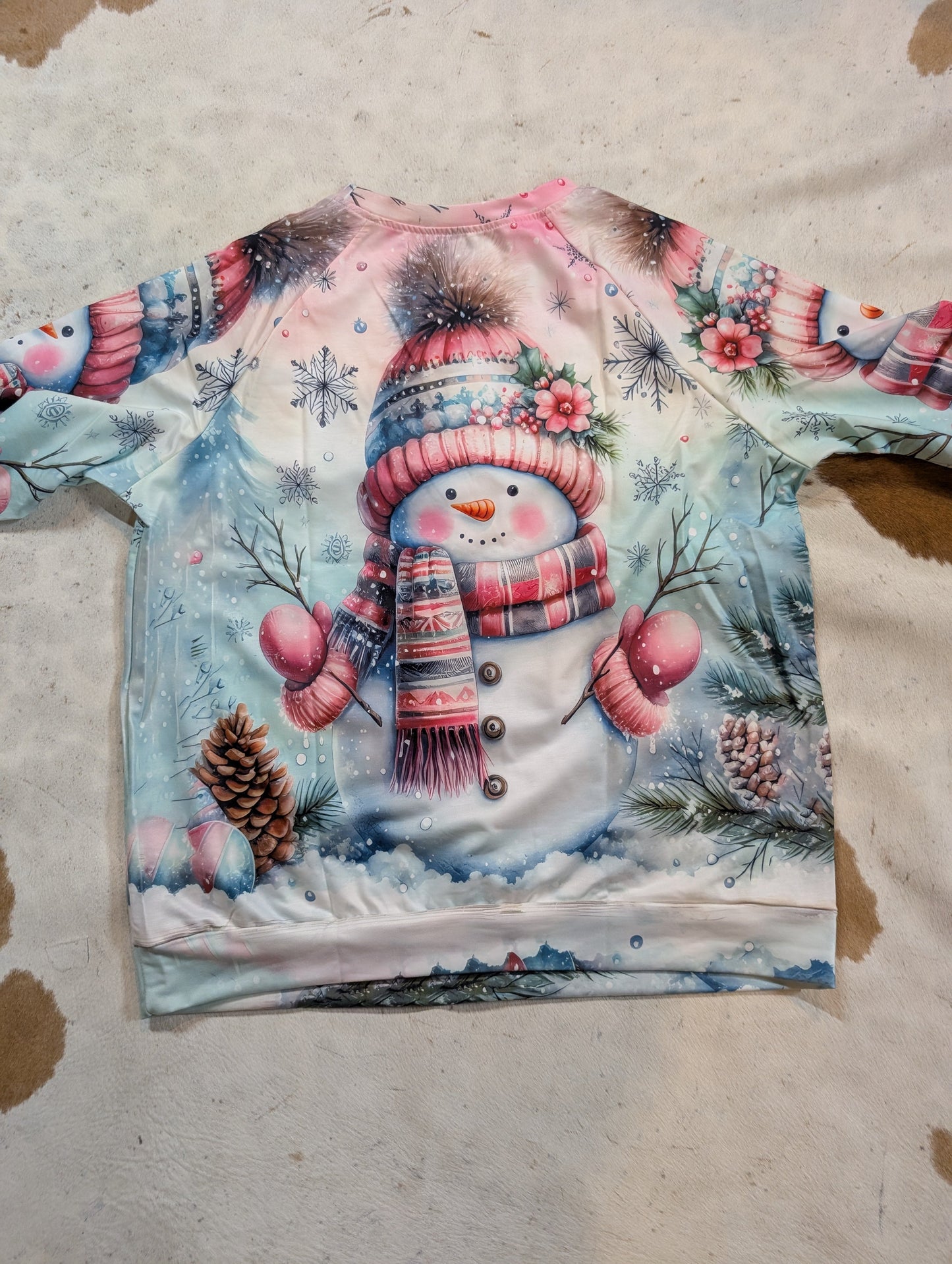 Women’s Cozy Christmas Snowman Sweatshirt – XL Only, Final One