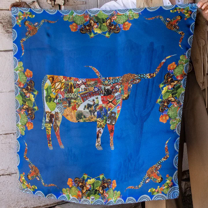 Pecos The Longhorn Long Scarf - Blue