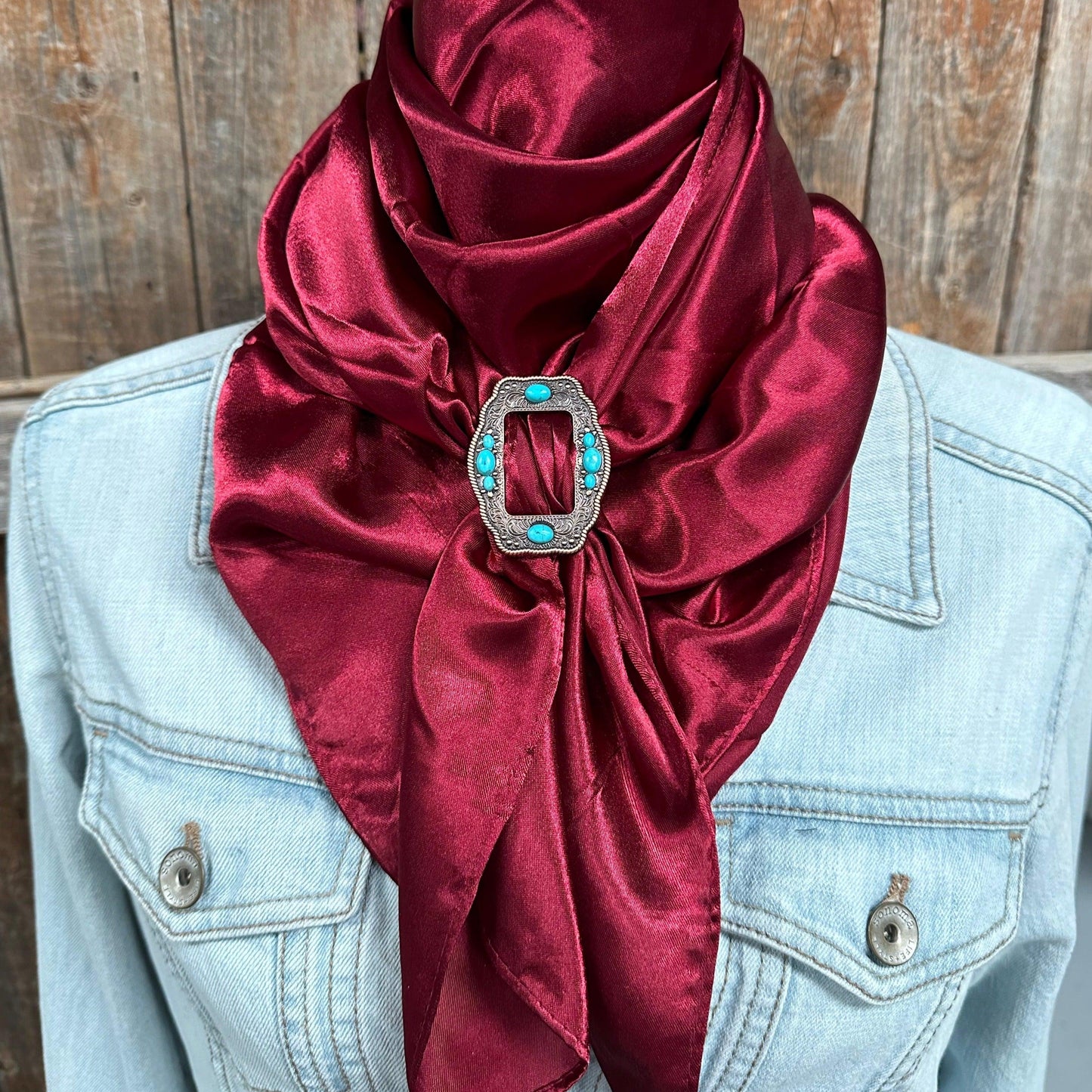 35X35" Solid Burgundy Wild Rag / Scarf - W195B Slide WRSC14G