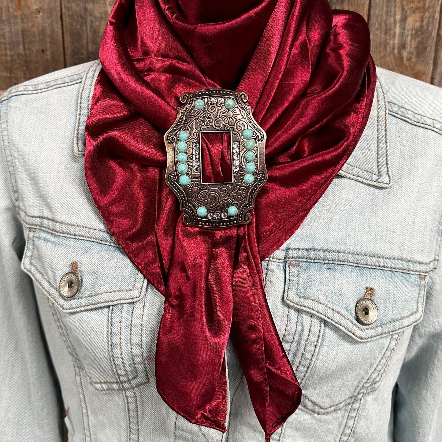 35X35" Solid Burgundy Wild Rag / Scarf - SCOTQCL Slide WRSC14I