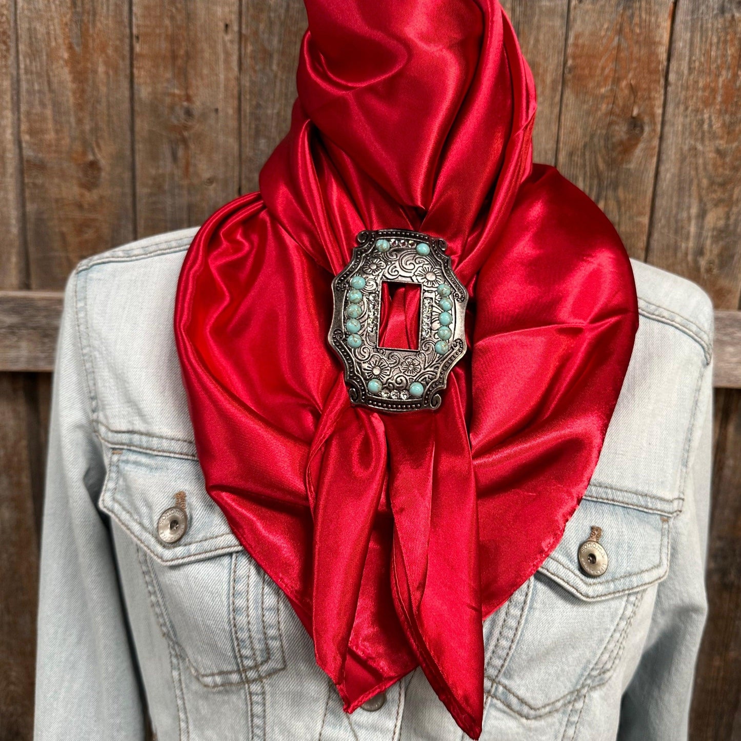 35X35" Solid Electric Red Wild Rag / Scarf - SASTQCL Slide WRSC10G