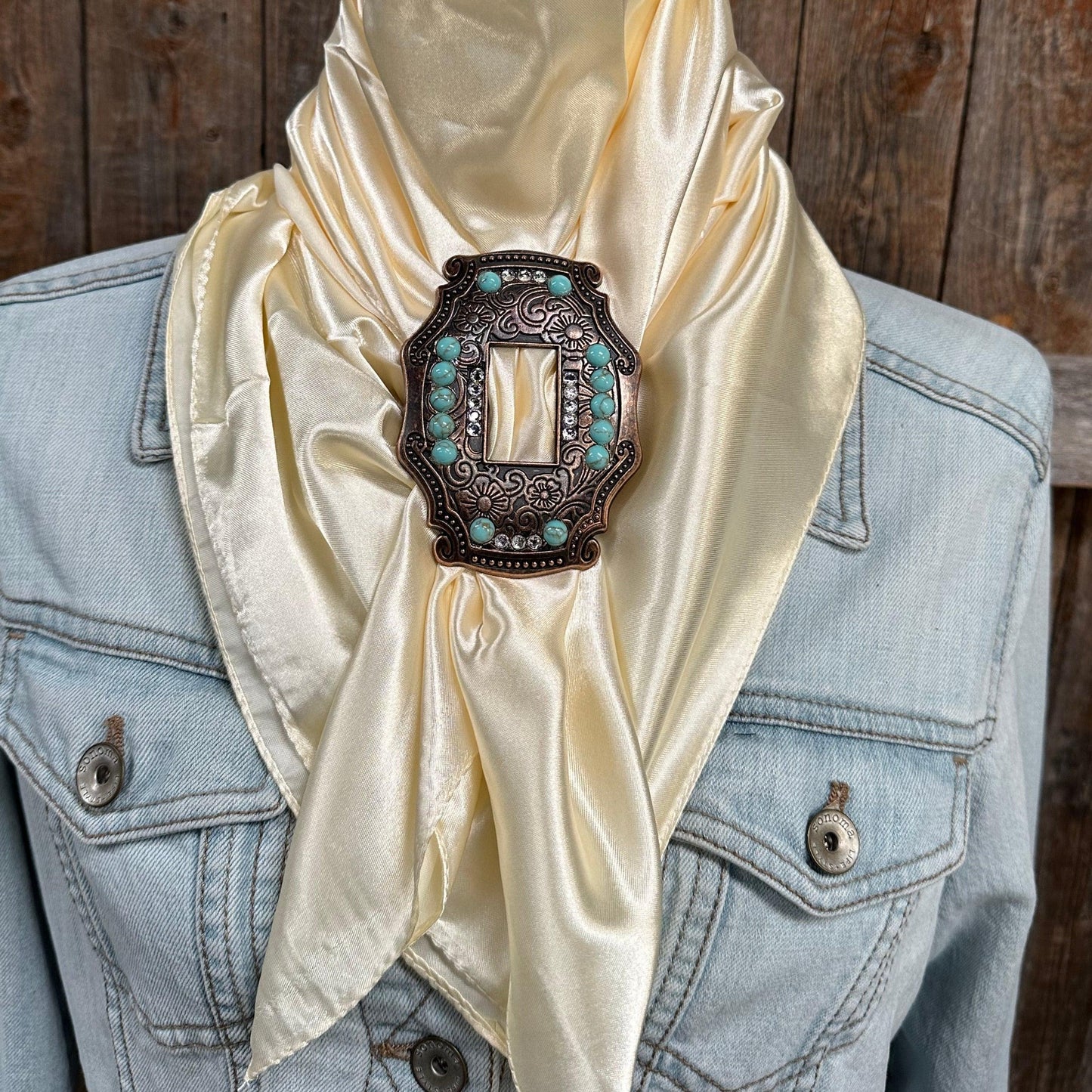 35X35" Solid Cream Wild Rag / Scarf - SCOTQCL Slide WRSC11C