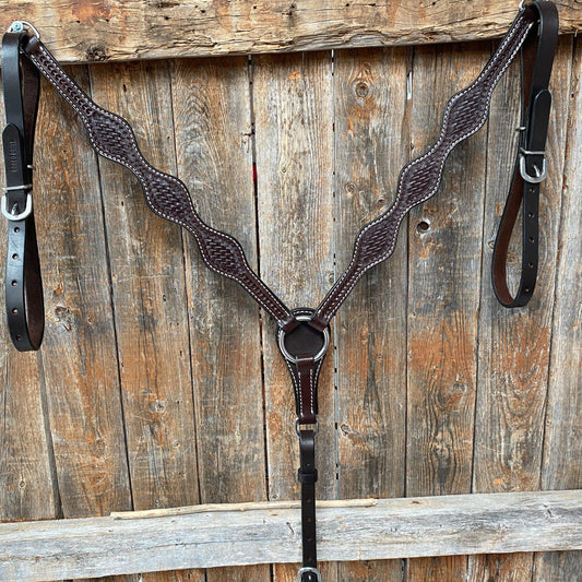 Basketweave Scalloped Dark Oil Breastcollar