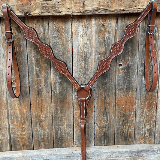 Basketweave Scalloped Medium Oil Breastcollar