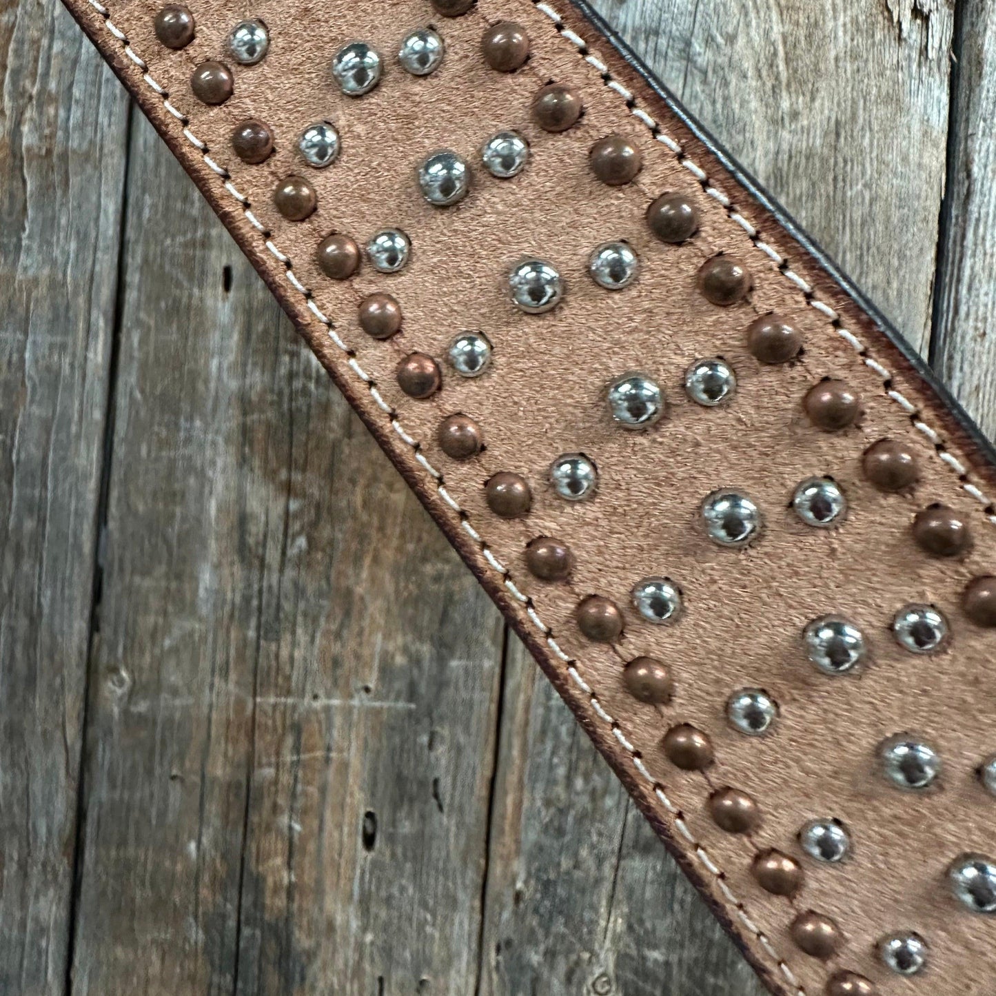 Copper and Silver Dot Rough-Out Breastcollar #ST1002