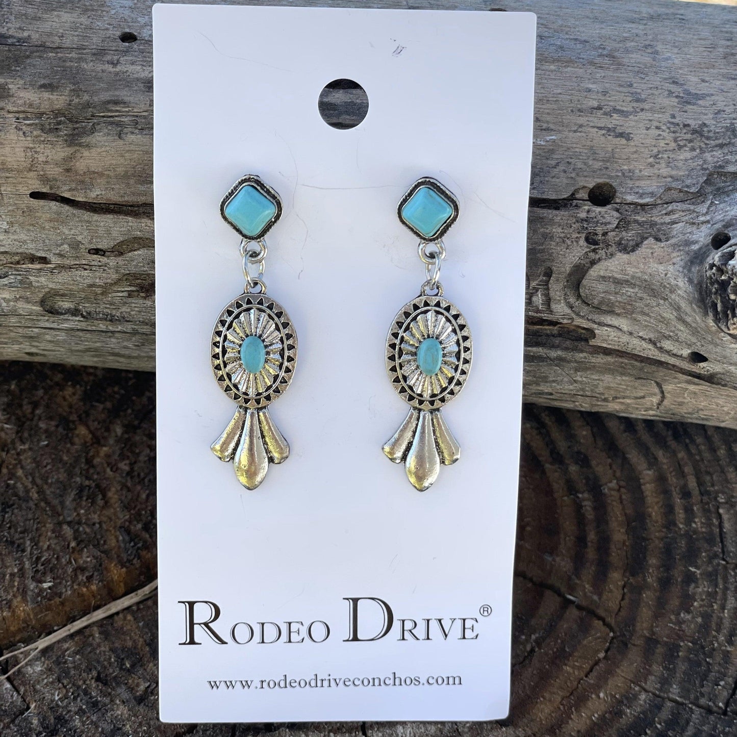 Squash Blossom Style Turquoise Dangle Fashion Earrings WA170
