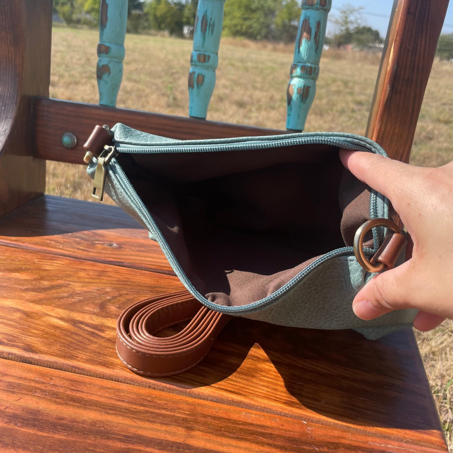 Teal Western Purse/Handbag with Small Clutch #DN104
