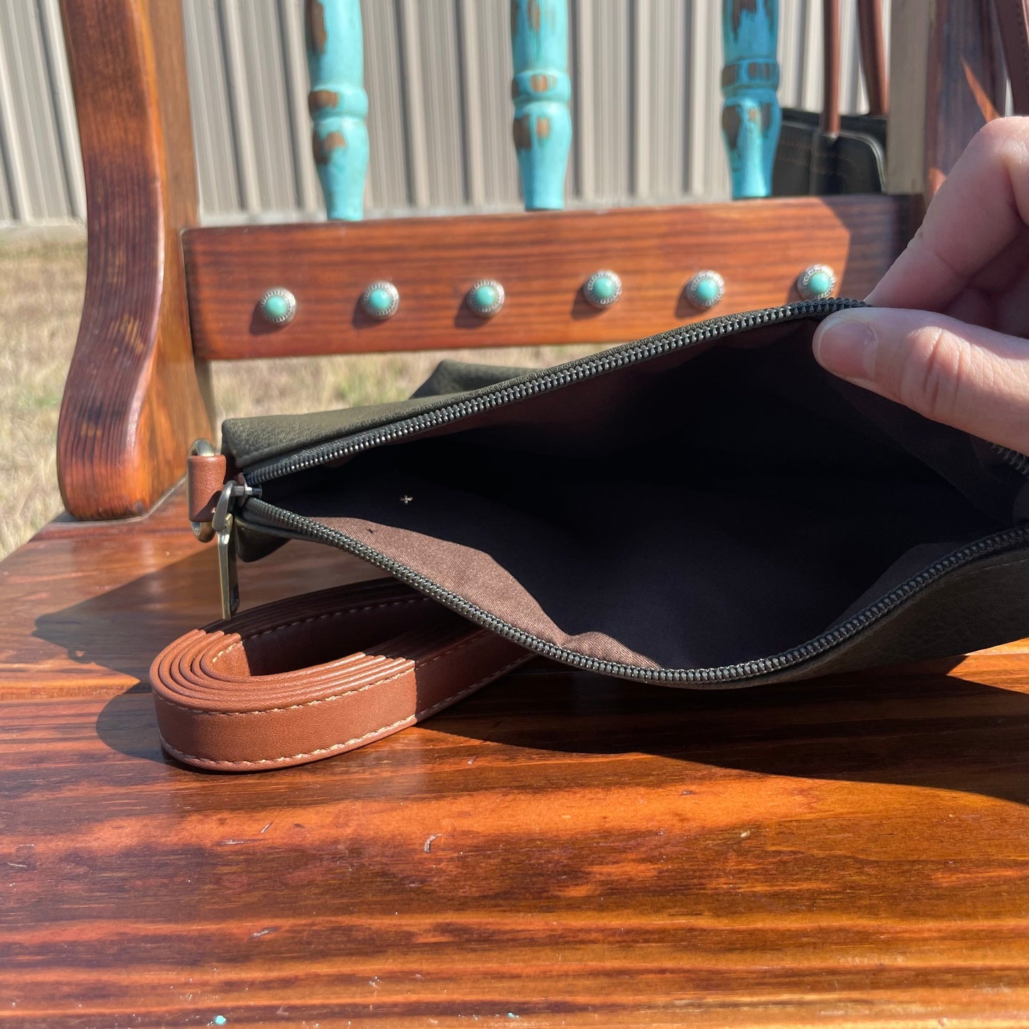Green Western Purse/Handbag with Small Clutch #DN100