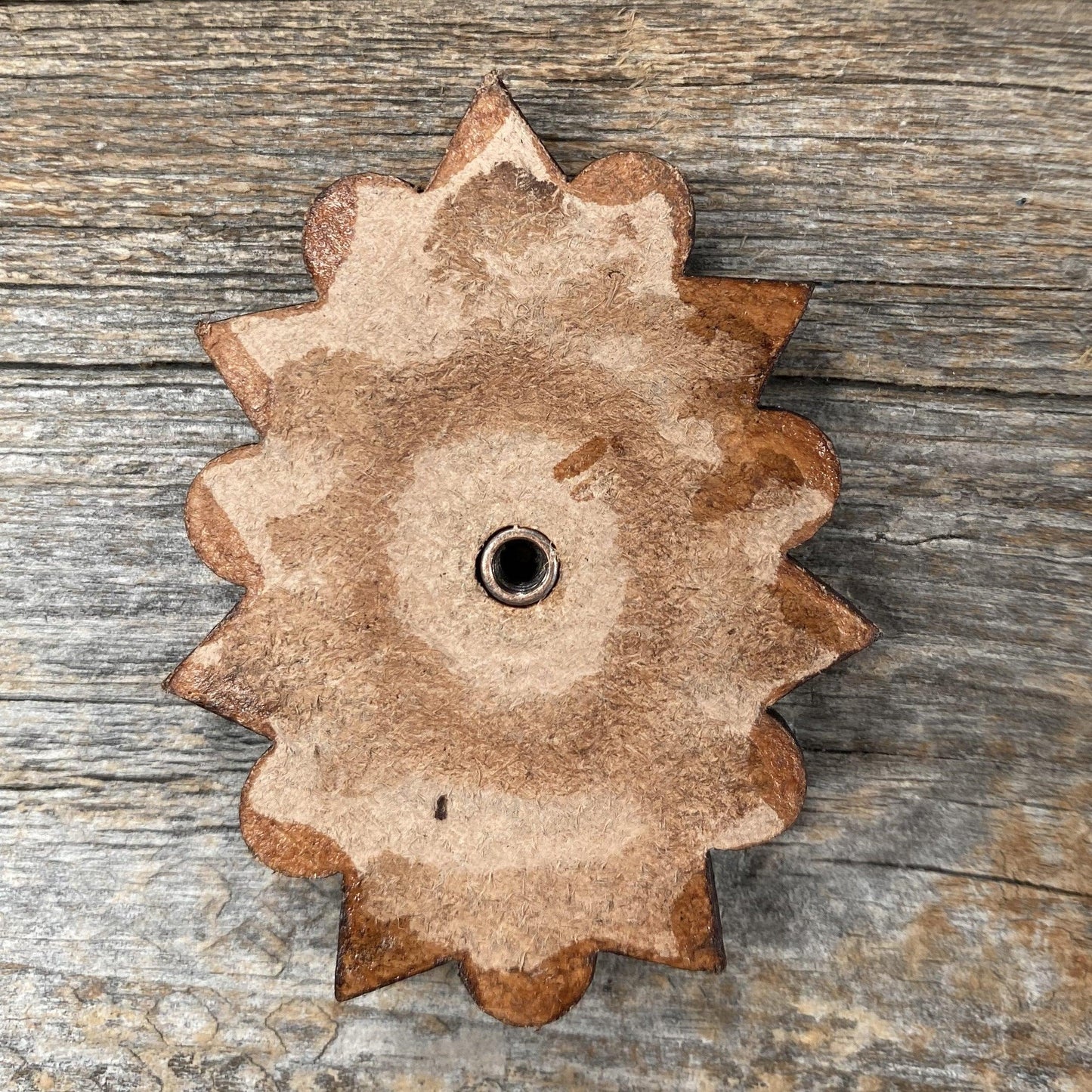 Leather Rosette Starburst - Blue Cabochon Western Concho R110CABBL