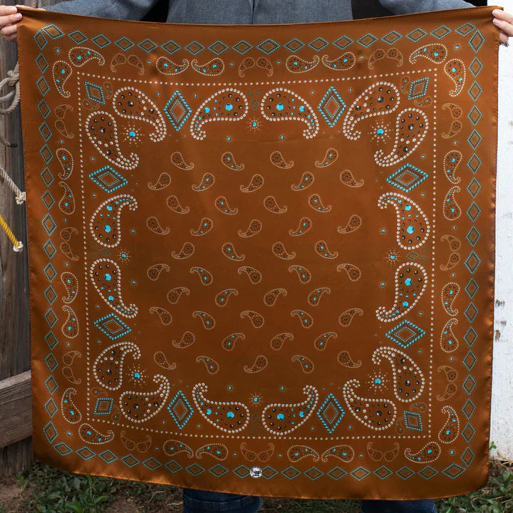 Pretty Paisley Long Scarf - Rust