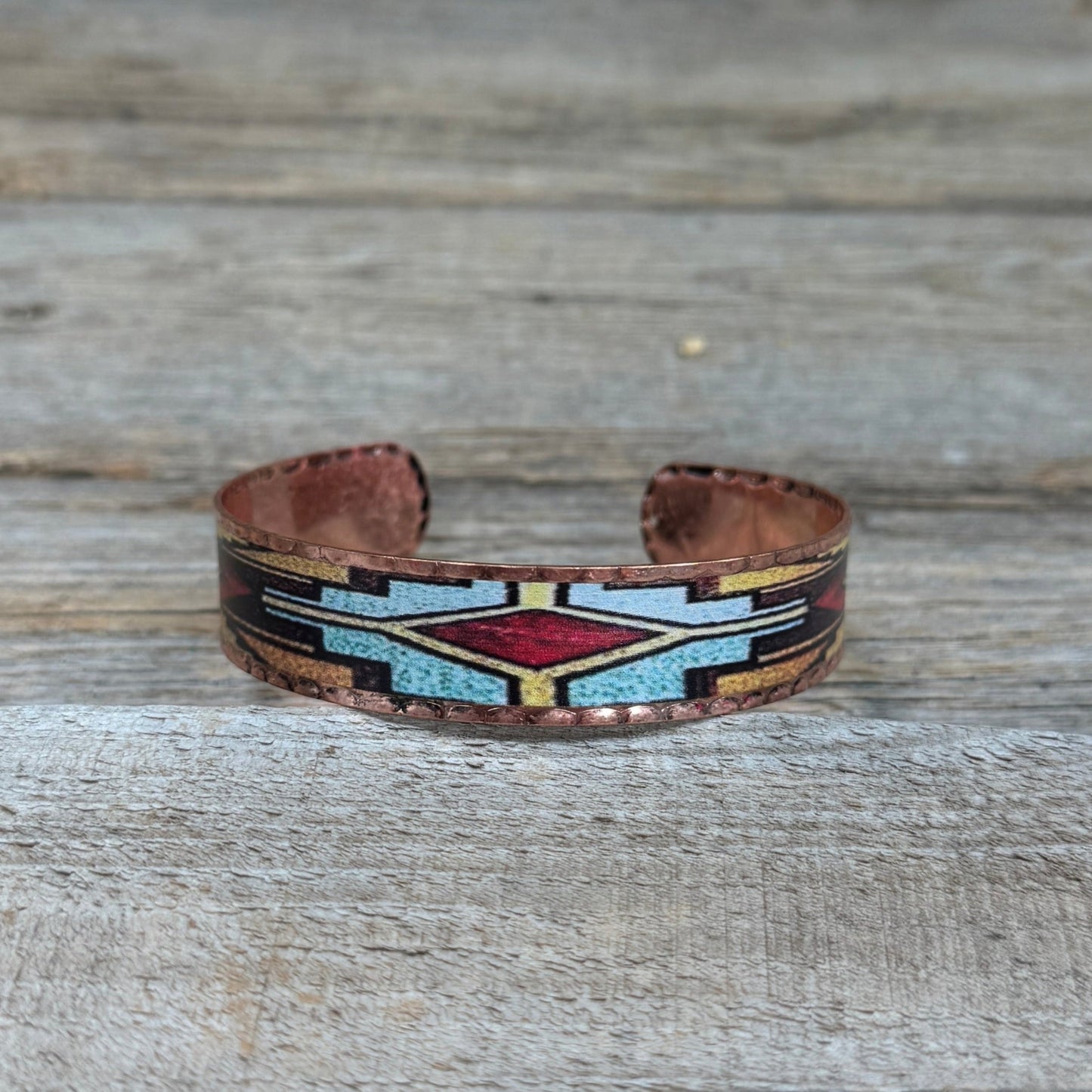 Multicolored Western Copper Rustic Fashion Cuff Bracelet