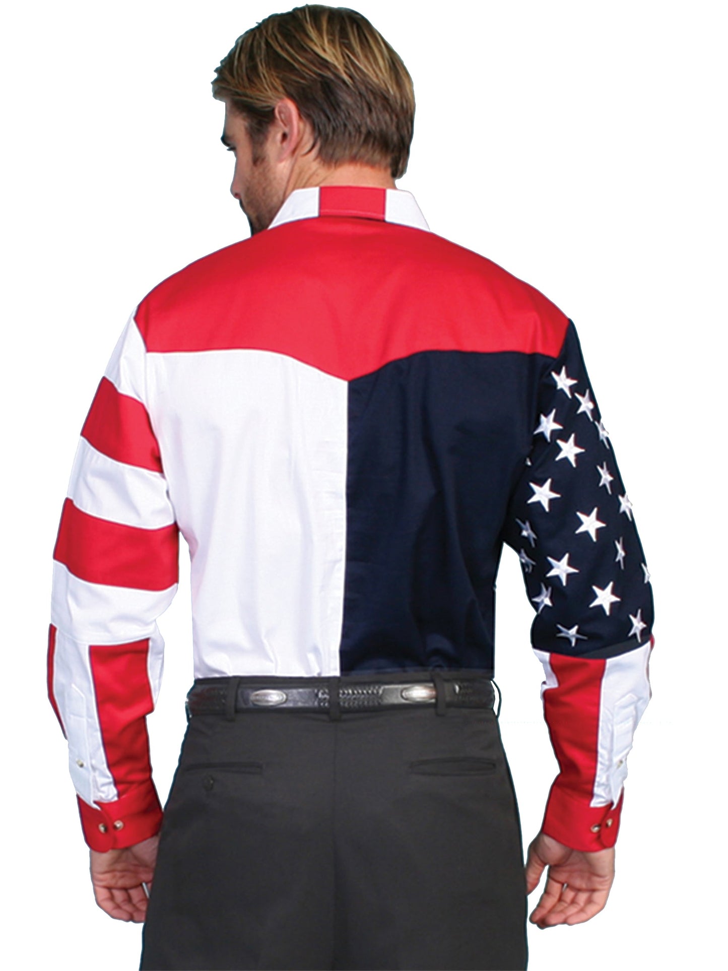 Long Sleeve Emb. Star/flag Shirt - RW029