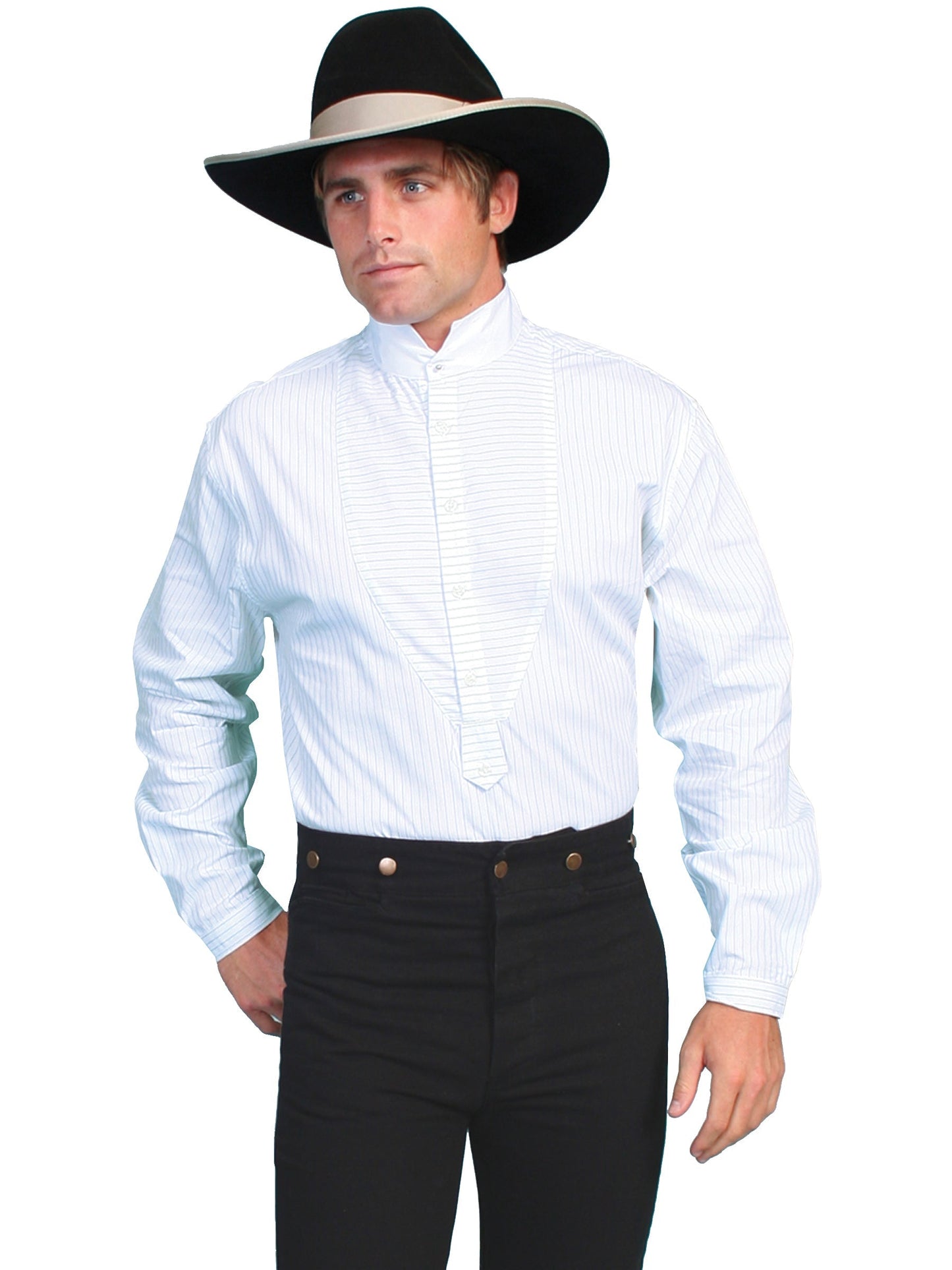Pinstripe Yarn Dye W/high Collar - RW058X