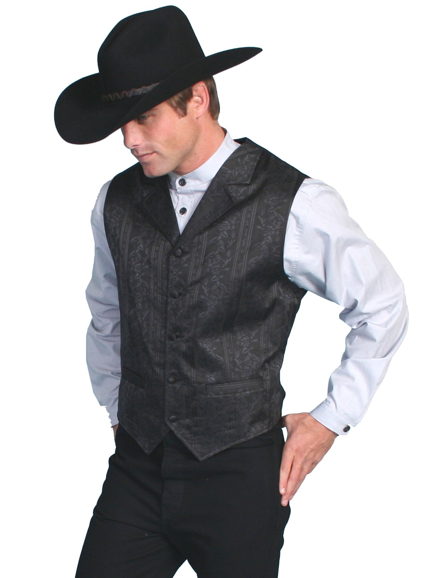 Floral Stripe Jacquard Vest - RW112X